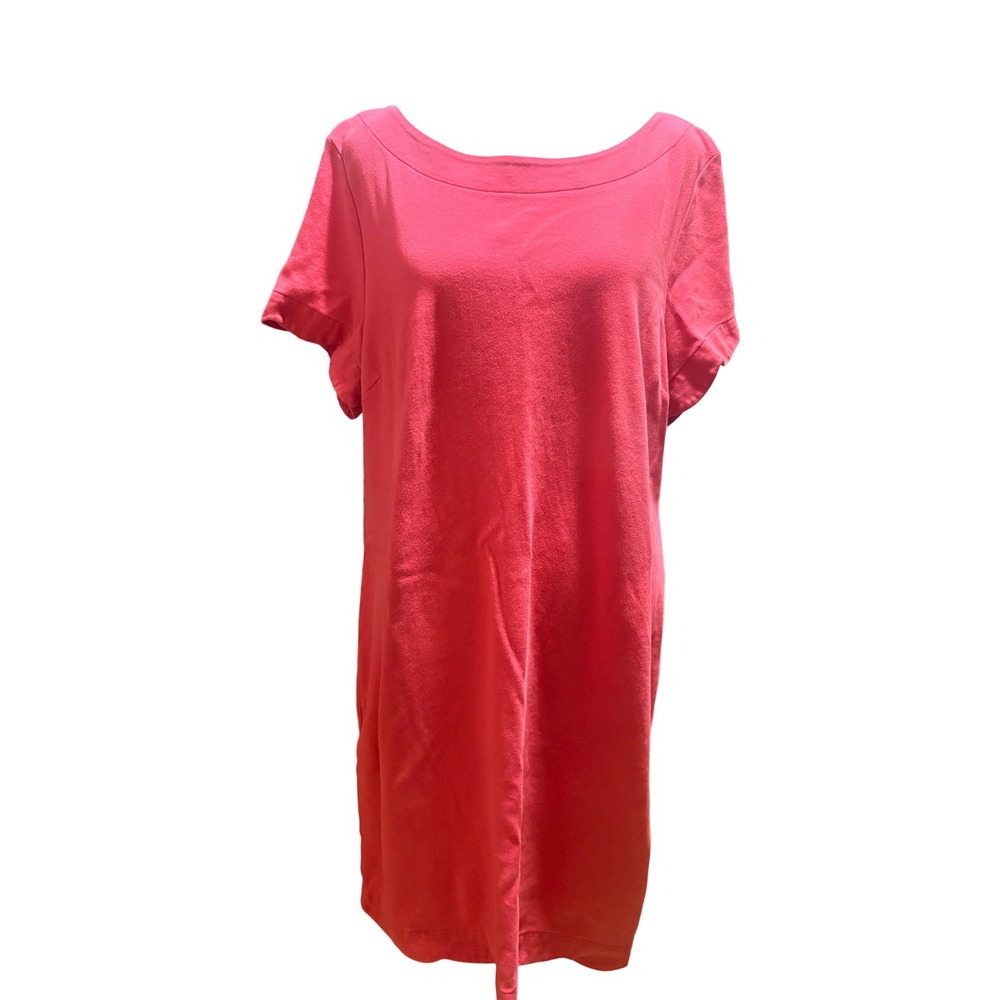 Talbots Coral-Pink Short Sleeve Pull-On Shift Dress
